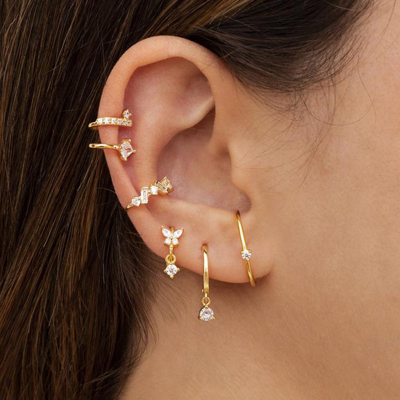 Pave Drop Stud Earrings | Hypoallergenic S925 Sterling Silver with 18K Gold Plating 1