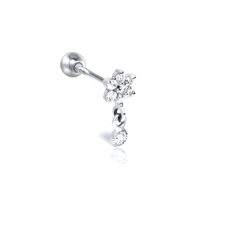 Pave Drop Stud Earrings | Hypoallergenic S925 Sterling Silver with 18K Gold Plating 2