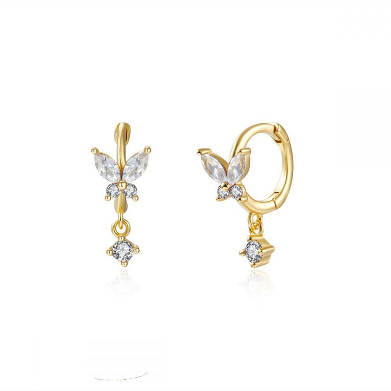 Pave Drop Stud Earrings | Hypoallergenic S925 Sterling Silver with 18K Gold Plating 4