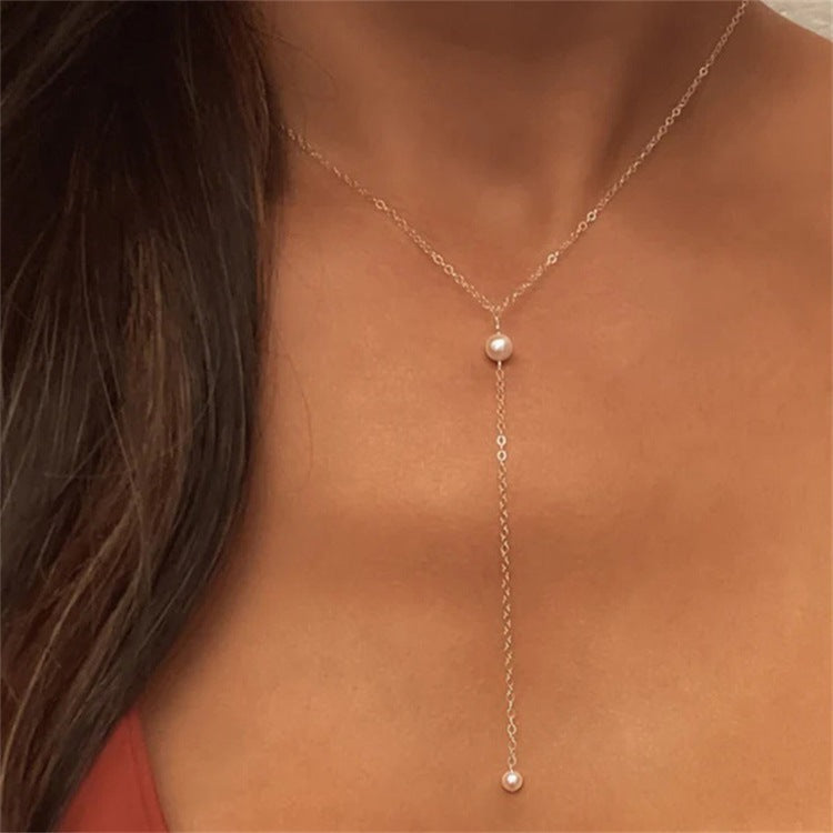 Pearl Tassel Necklace | Elegant Freshwater Pearls with Gold Plating 2