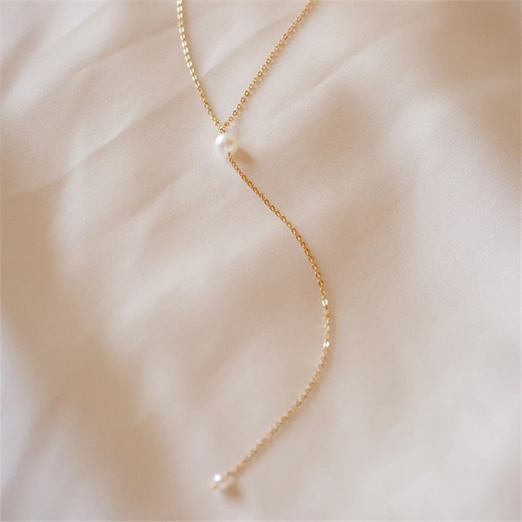 Pearl Tassel Necklace | Elegant Freshwater Pearls with Gold Plating 5