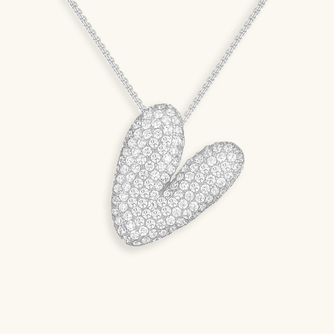 Personalized Bubble Initial Necklace | 18k Gold with Diamond Simulant 14