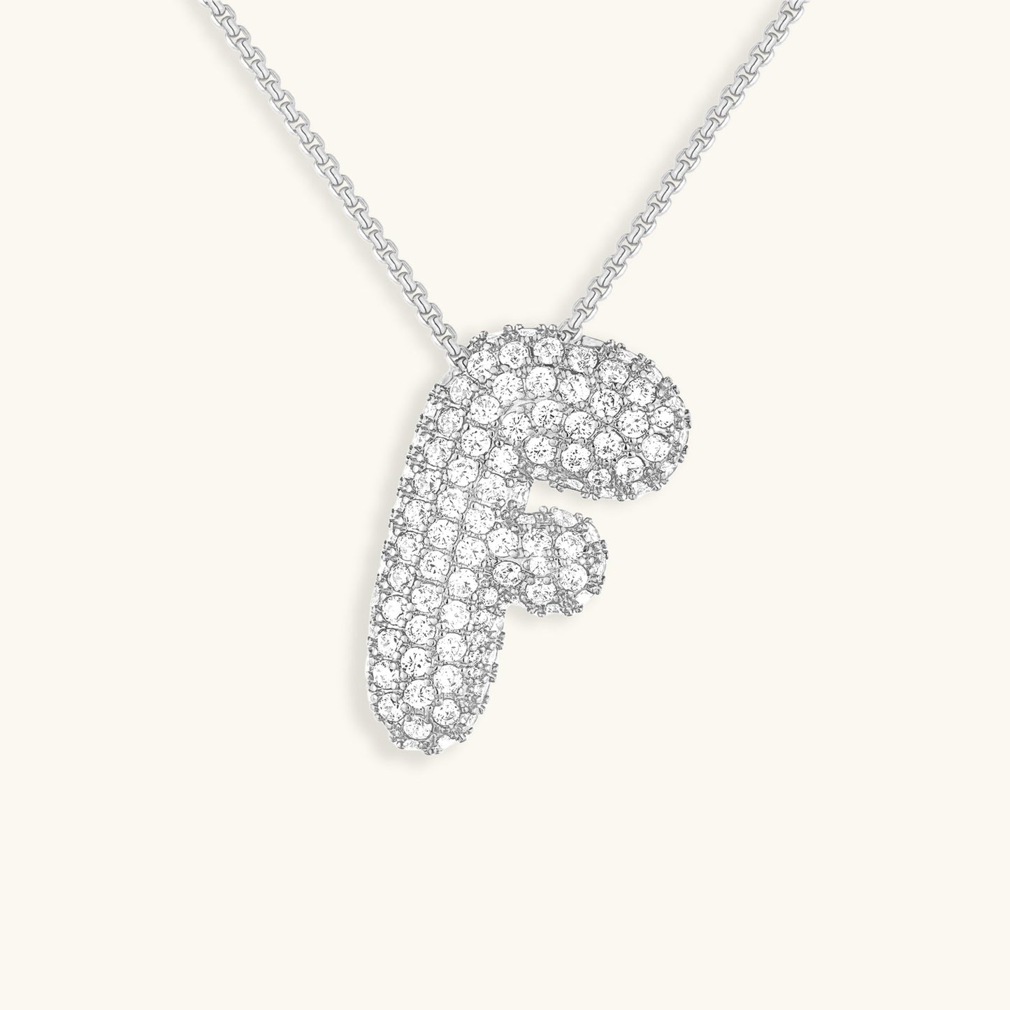 Personalized Bubble Initial Necklace | 18k Gold with Diamond Simulant 23