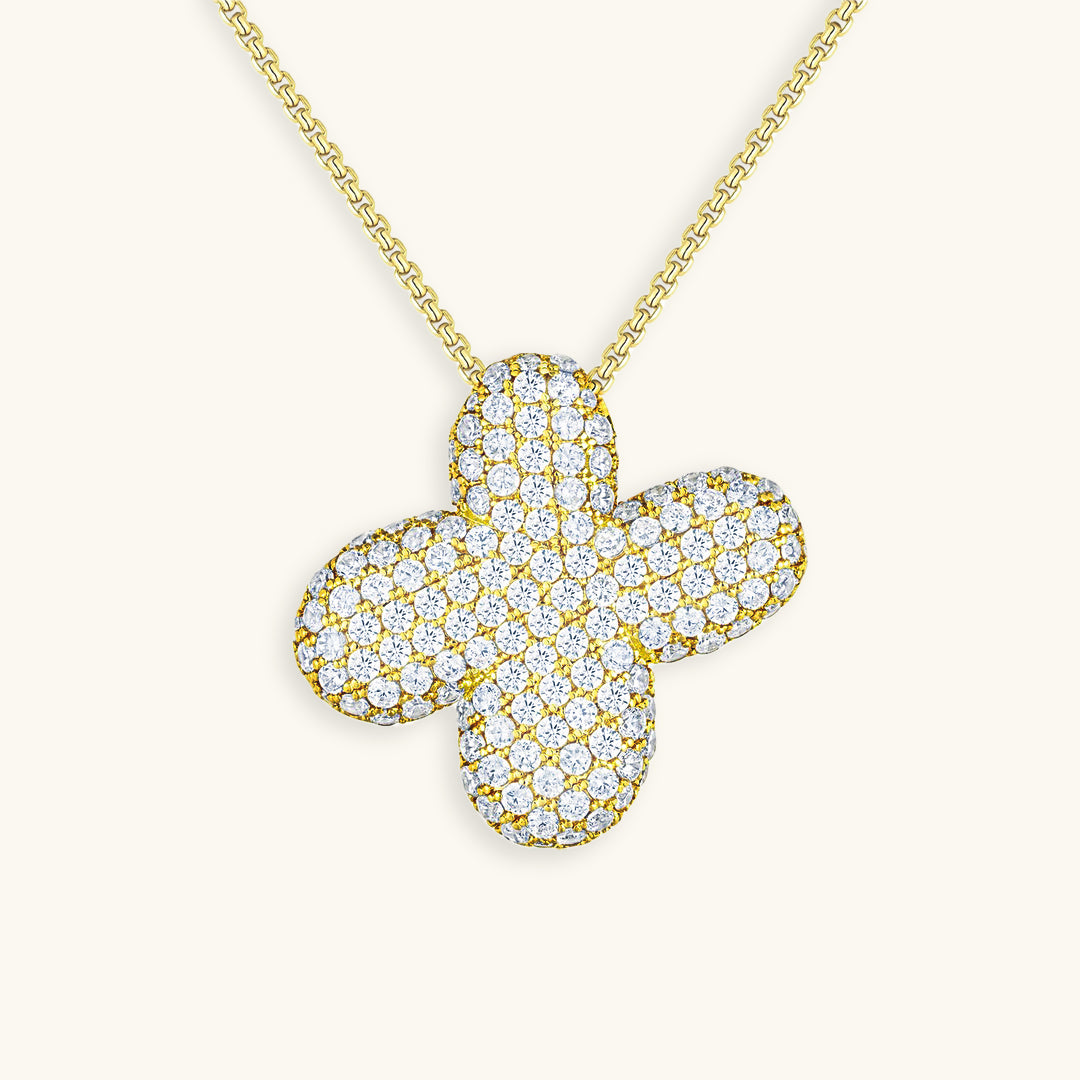 Personalized Bubble Initial Necklace | 18k Gold with Diamond Simulant 26