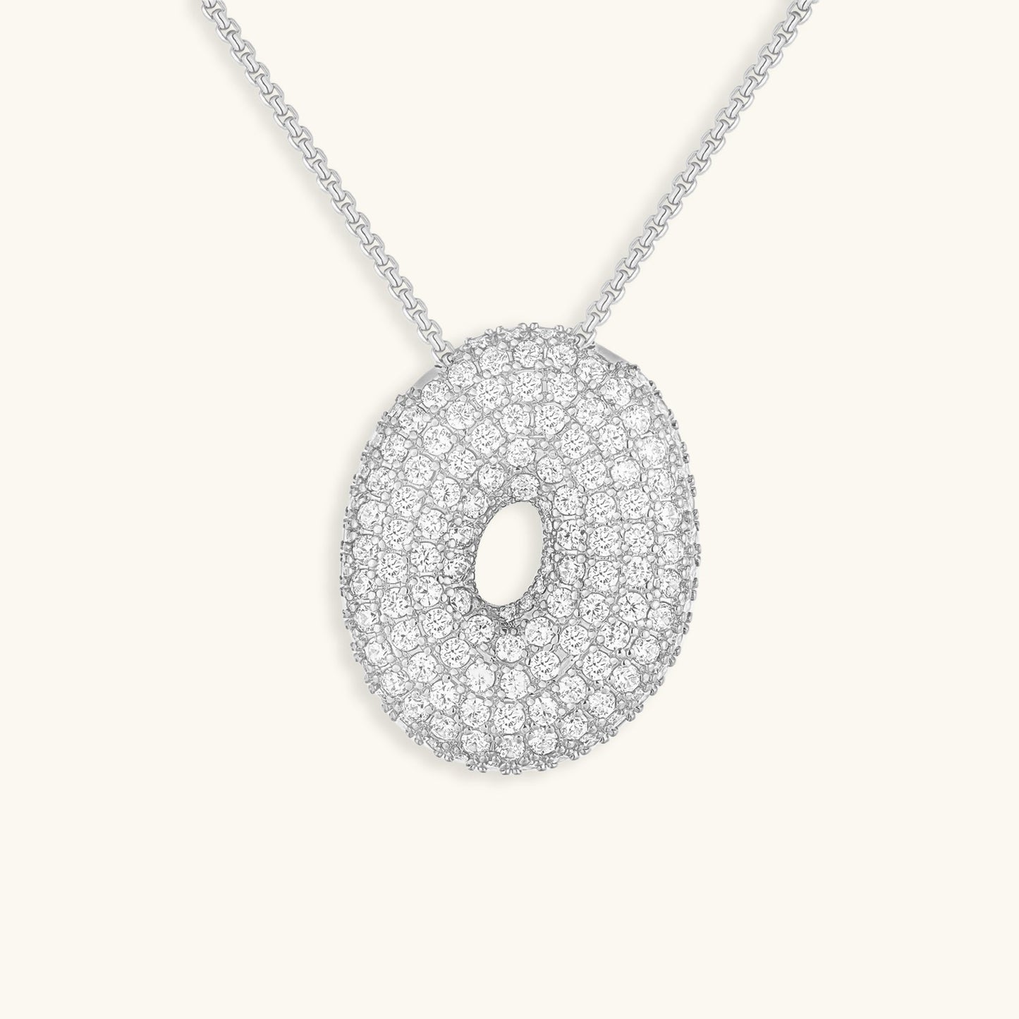 Personalized Bubble Initial Necklace | 18k Gold with Diamond Simulant 28