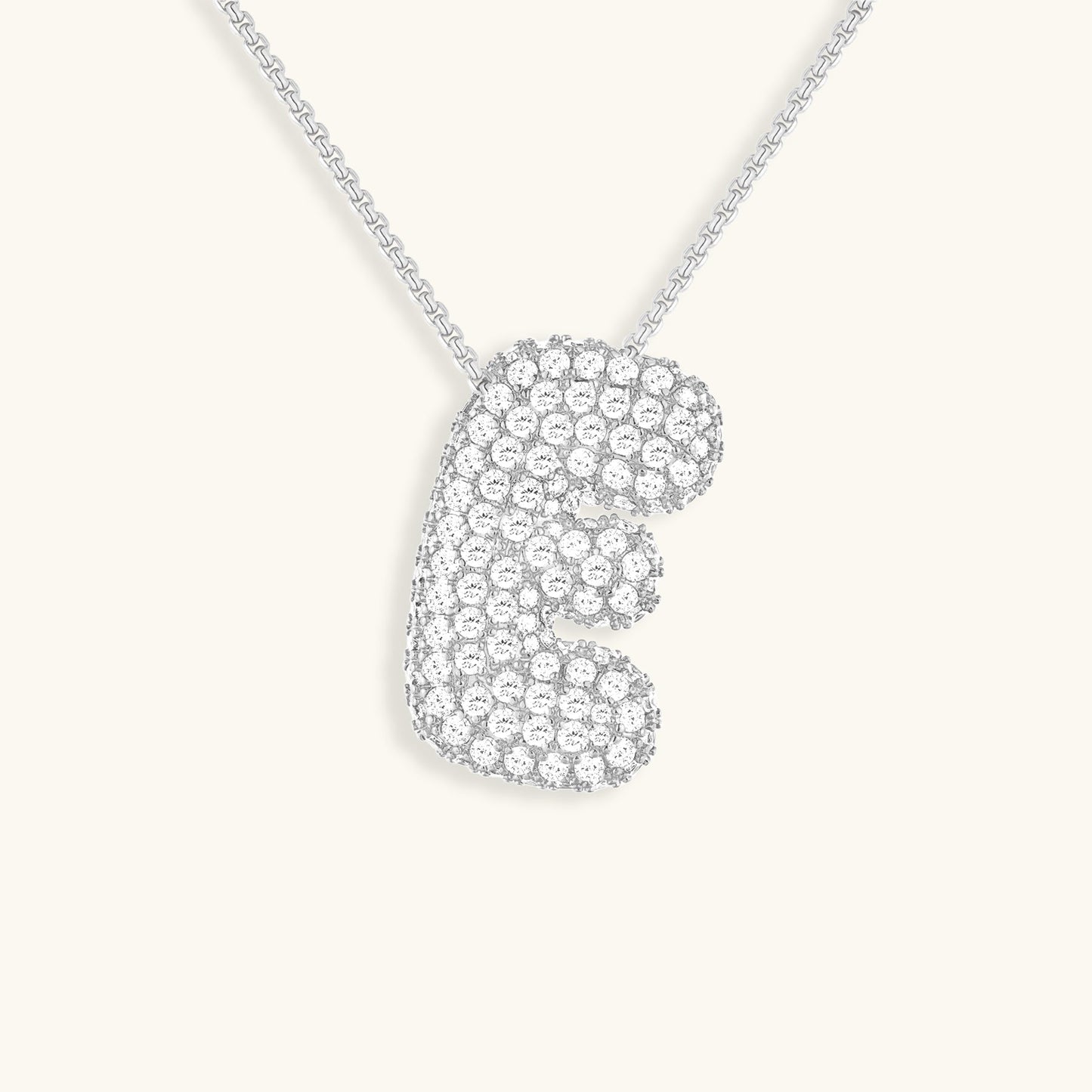 Personalized Bubble Initial Necklace | 18k Gold with Diamond Simulant 32