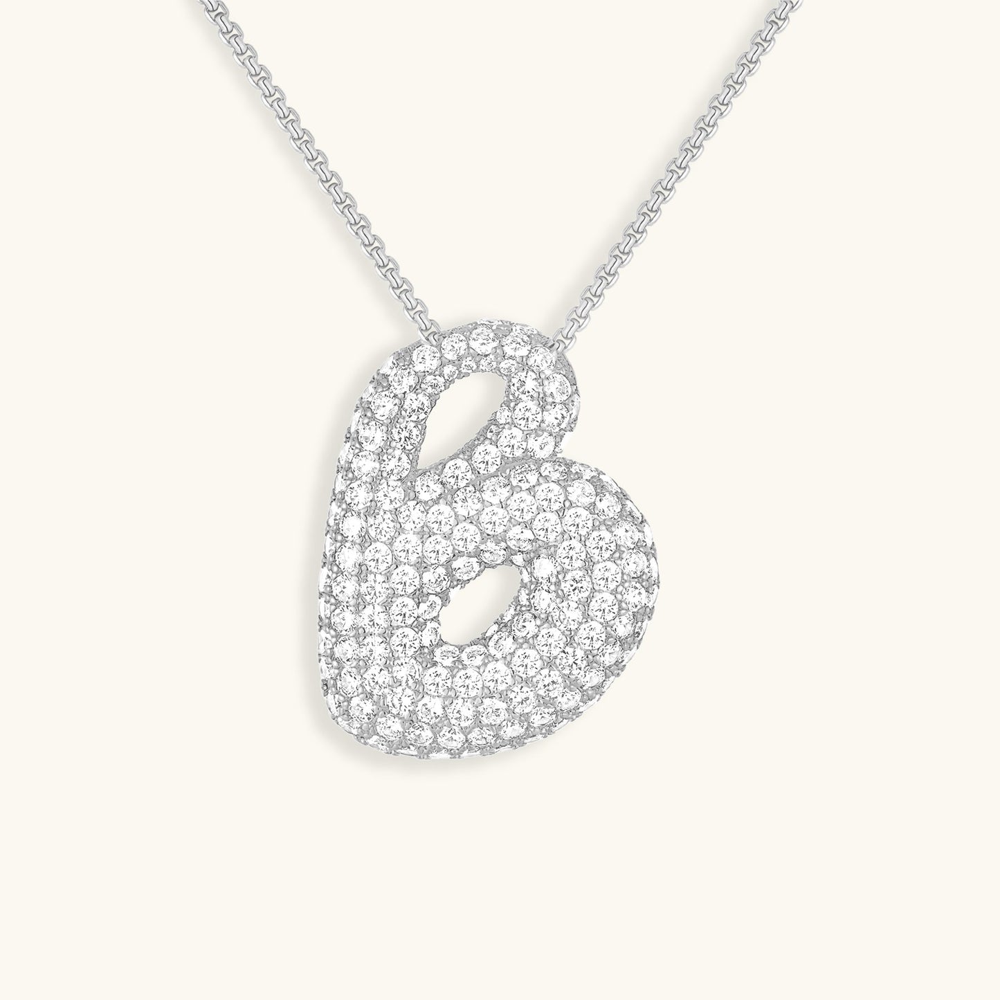 Personalized Bubble Initial Necklace | 18k Gold with Diamond Simulant 37