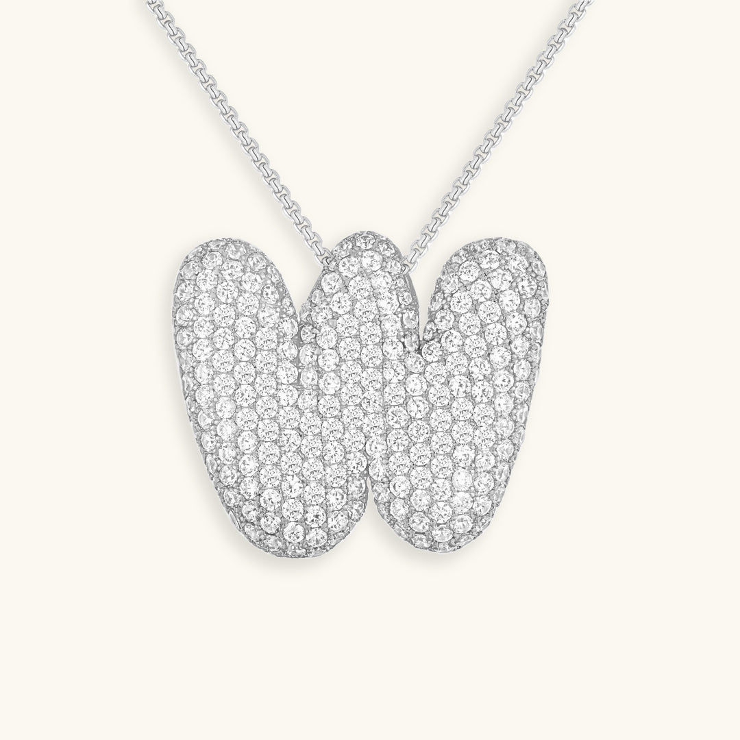 Personalized Bubble Initial Necklace | 18k Gold with Diamond Simulant 39