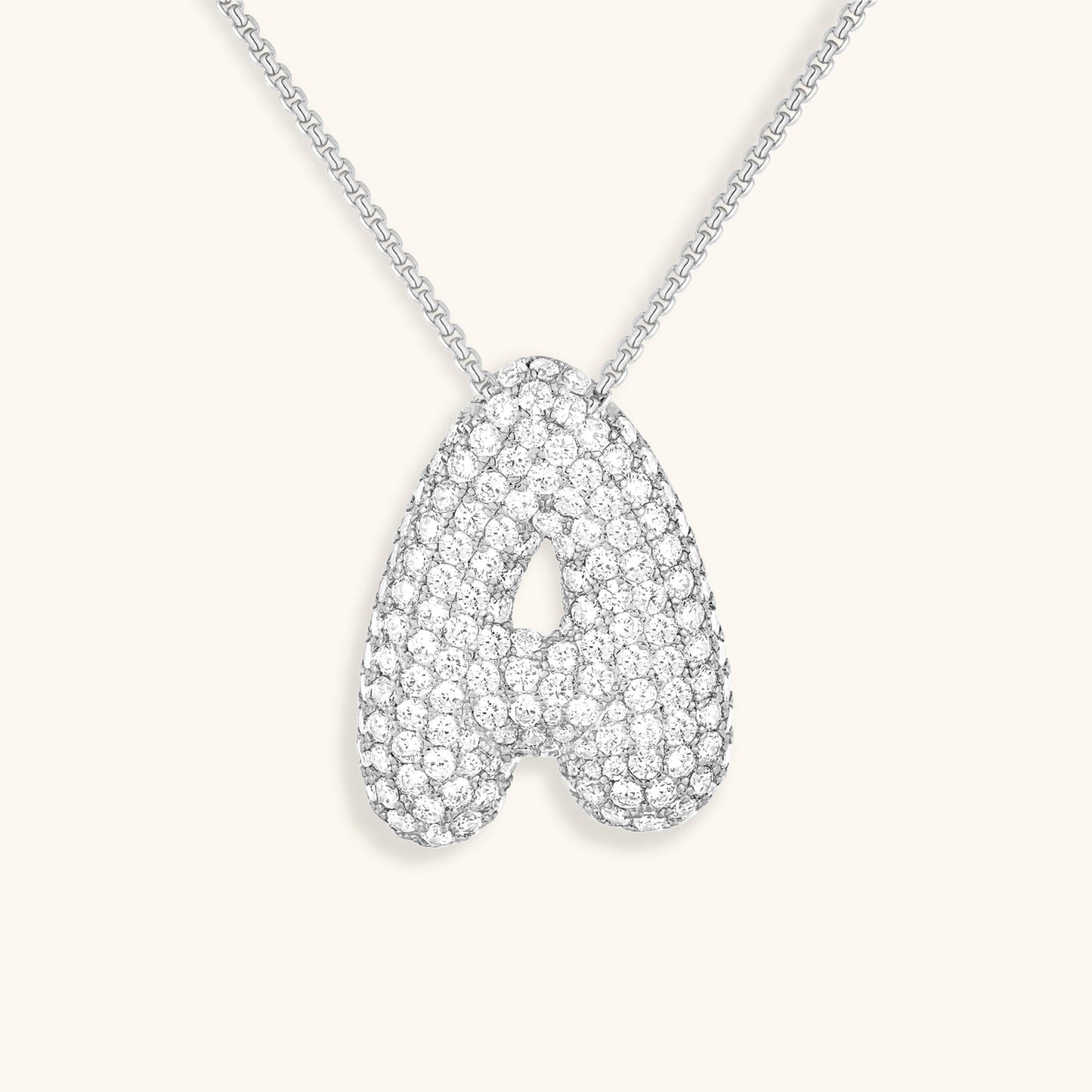 Personalized Bubble Initial Necklace | 18k Gold with Diamond Simulant 41