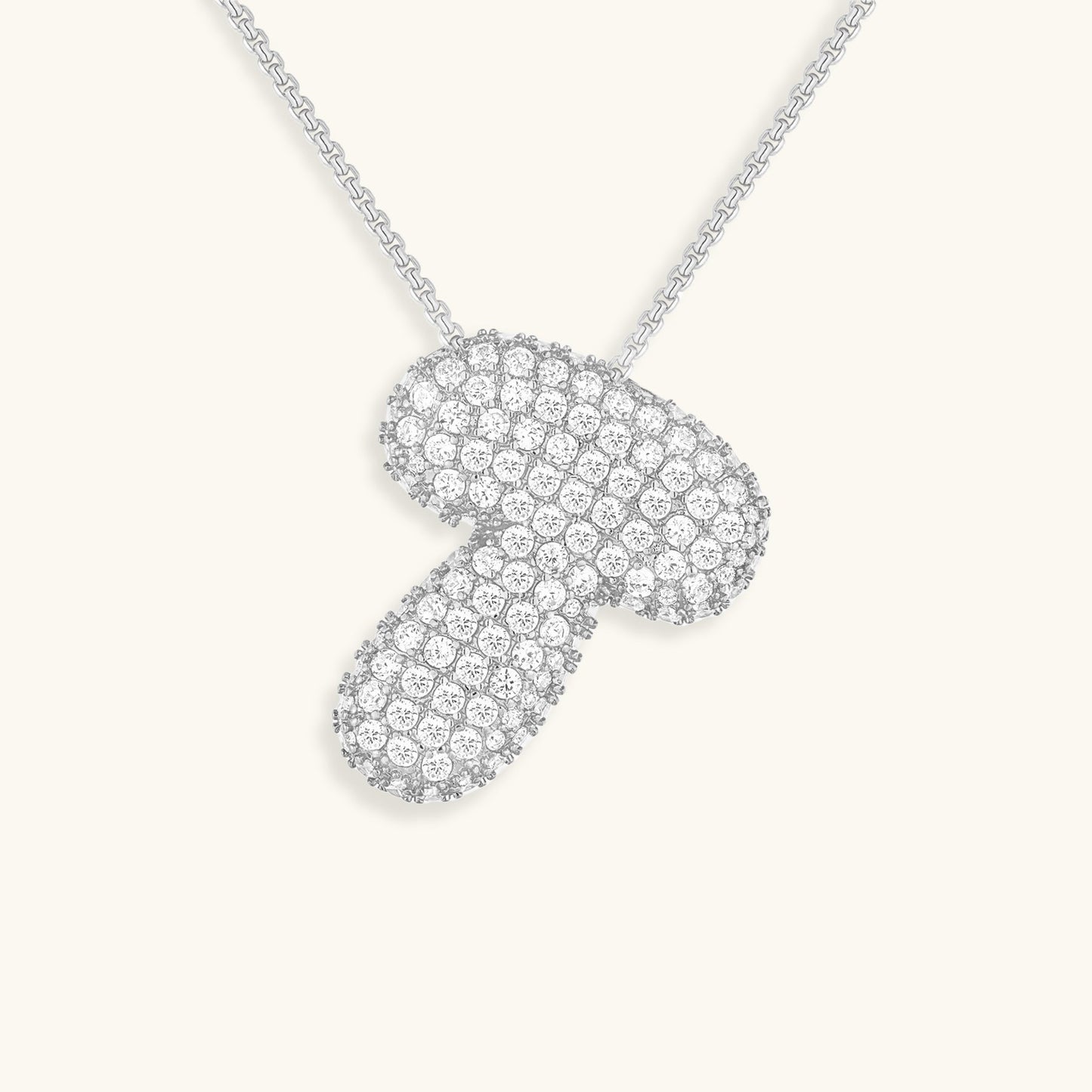 Personalized Bubble Initial Necklace | 18k Gold with Diamond Simulant 48