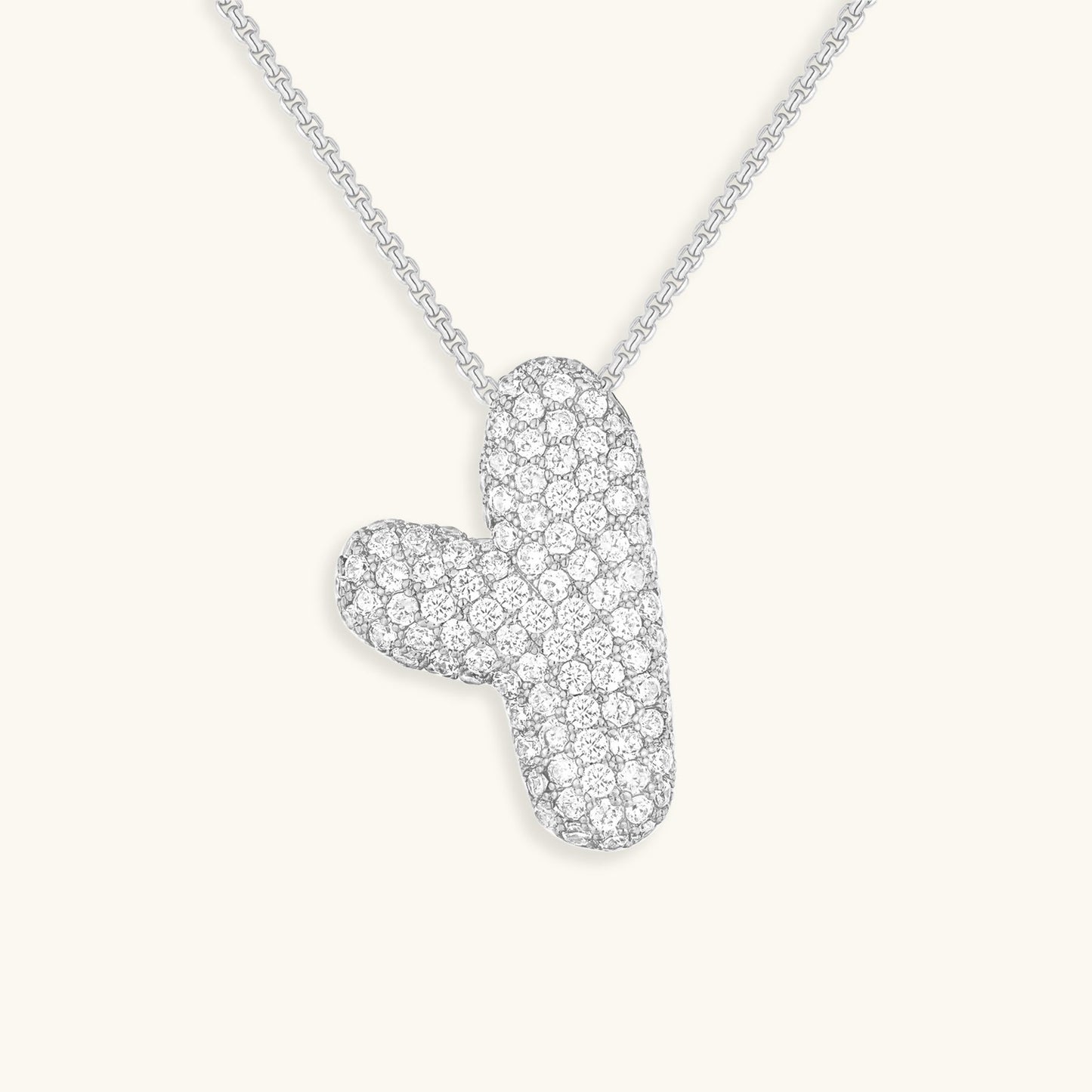 Personalized Bubble Initial Necklace | 18k Gold with Diamond Simulant 50