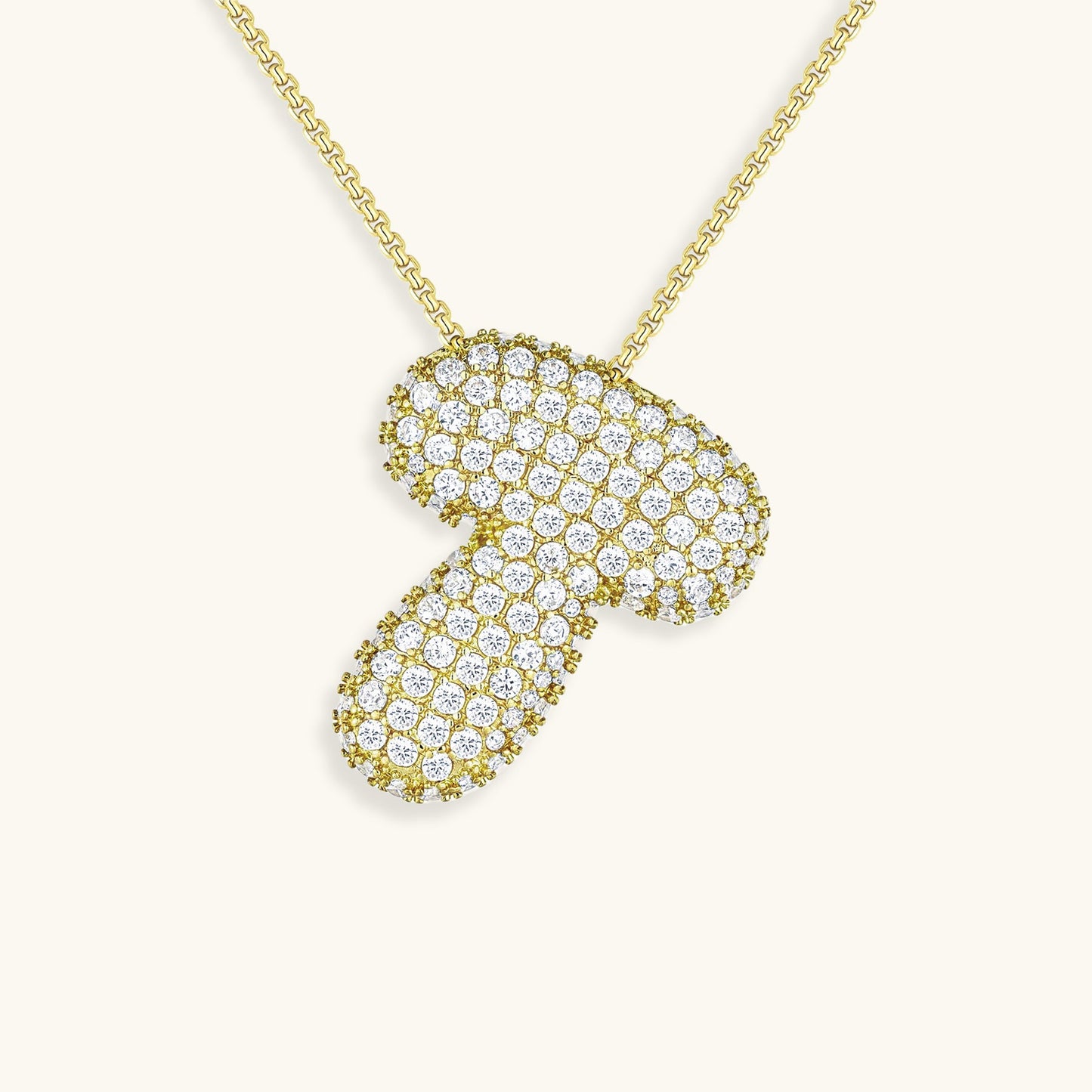 Personalized Bubble Initial Necklace | 18k Gold with Diamond Simulant 51
