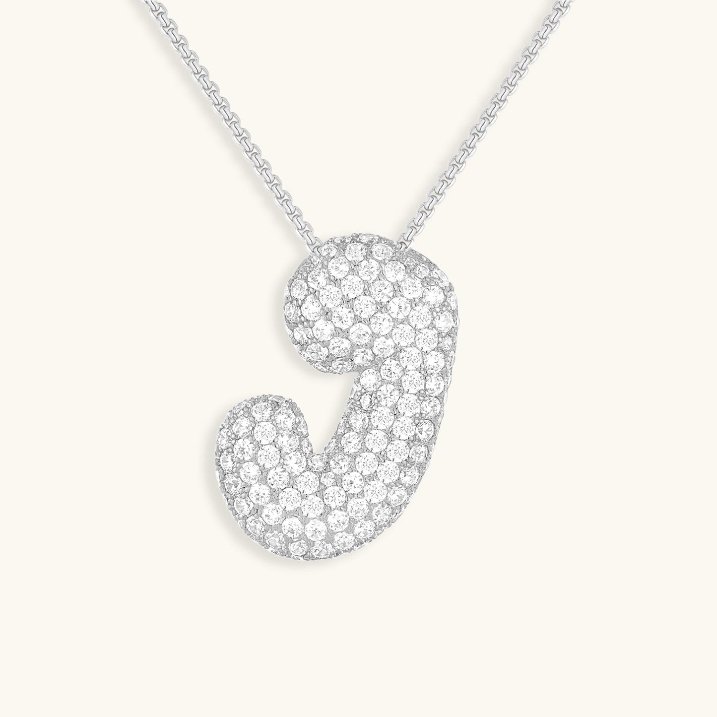 Personalized Bubble Initial Necklace | 18k Gold with Diamond Simulant 57
