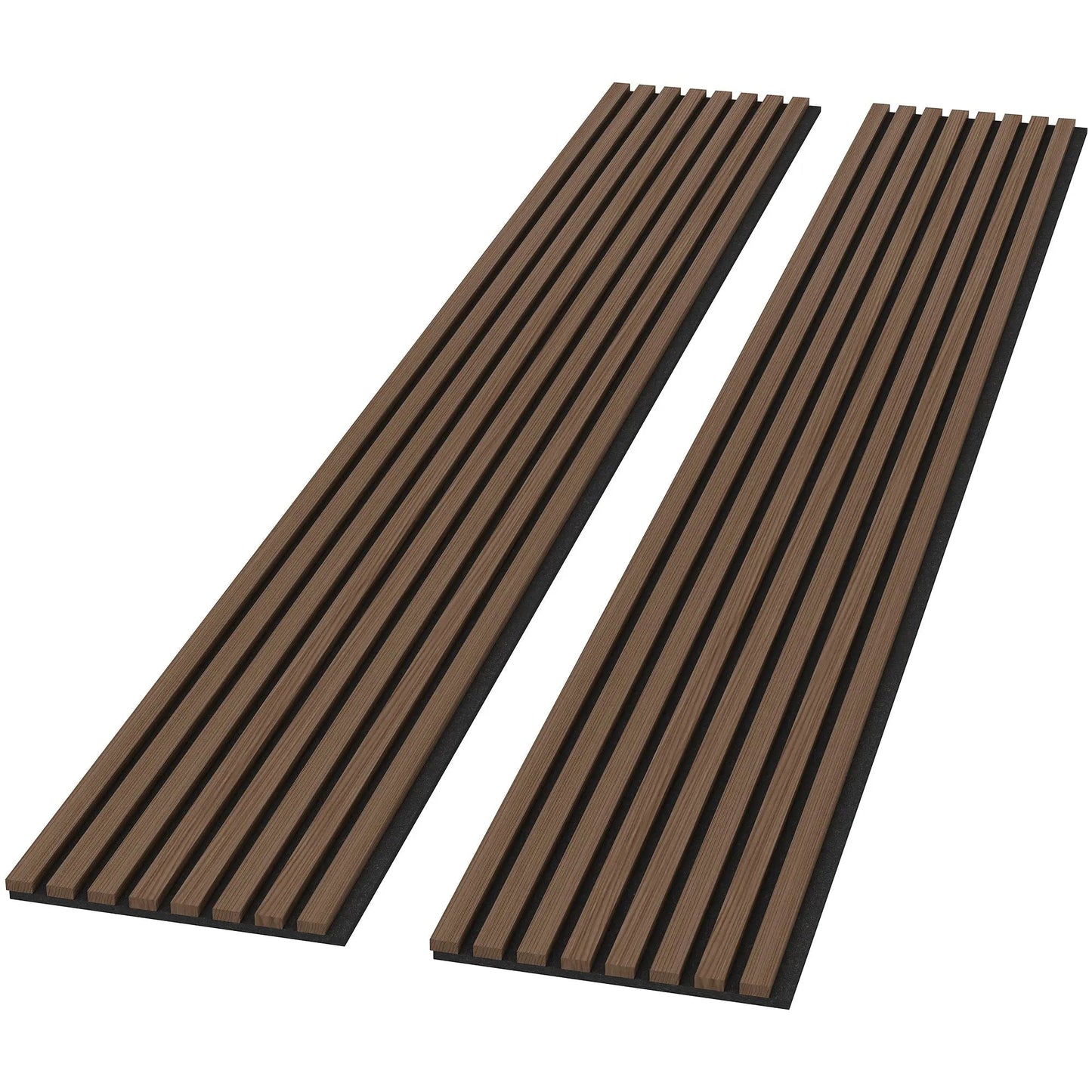 Panneaux muraux acoustiques en bois massif de noyer de luxe (2 panneaux par boîte)