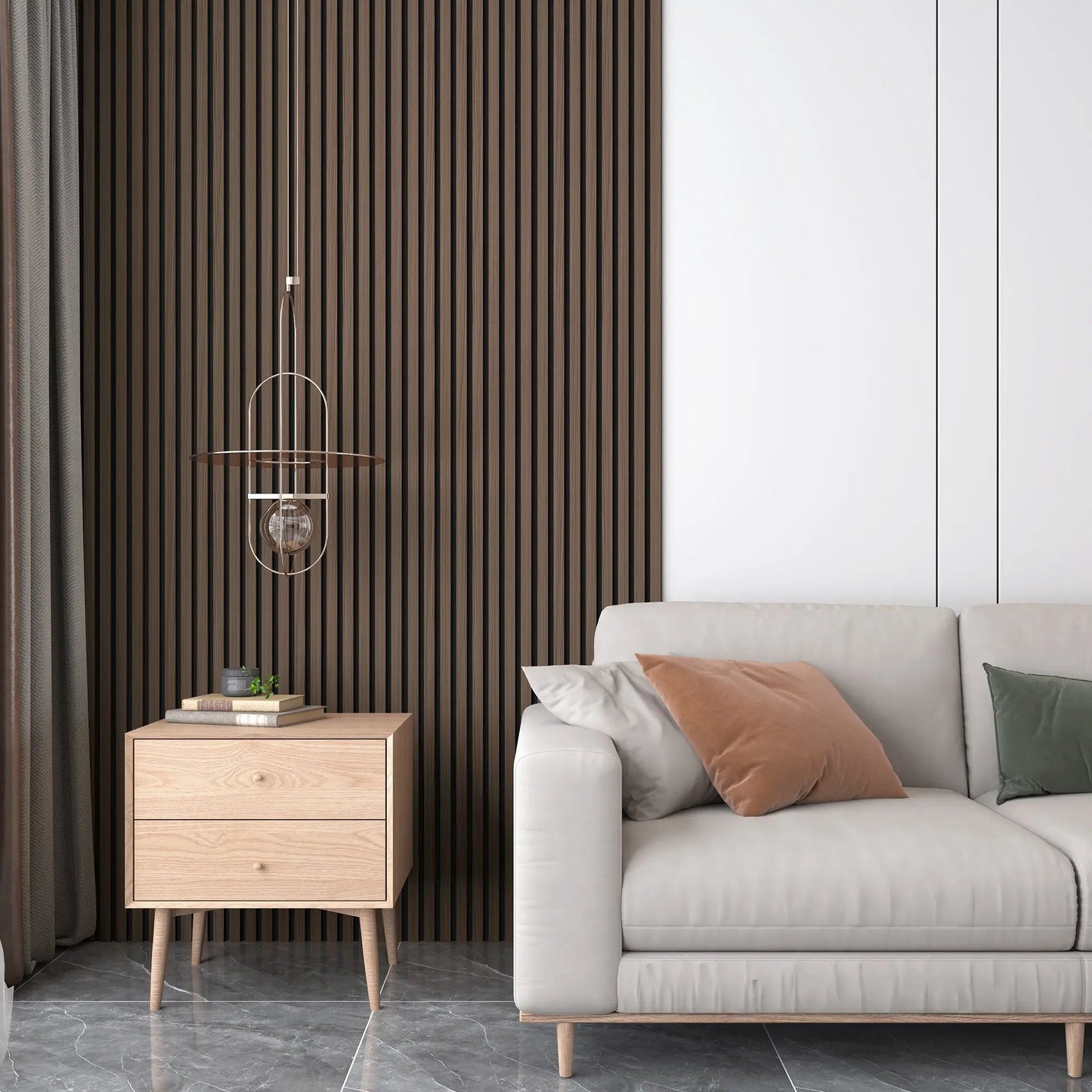 Panneaux muraux acoustiques en bois massif de noyer de luxe (2 panneaux par boîte)