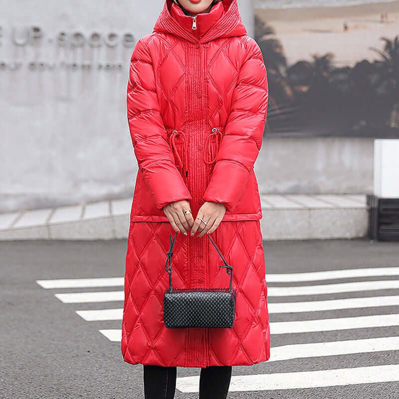Quilted Winter Jacket | Cozy Knee-Length Design with Hood 3