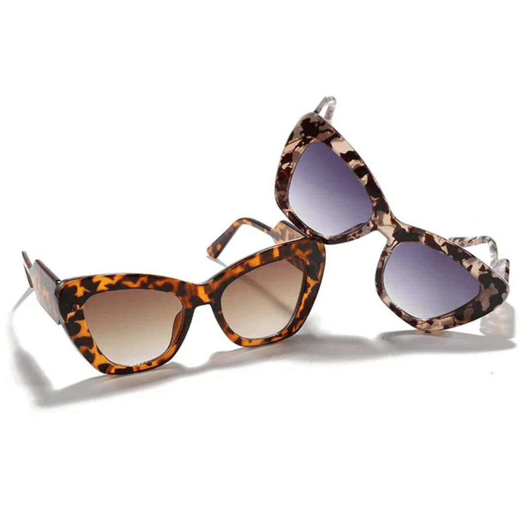 Retro Cat-Eye Sunglasses | Full-Rimmed UV Protection with Bold Patterns 5