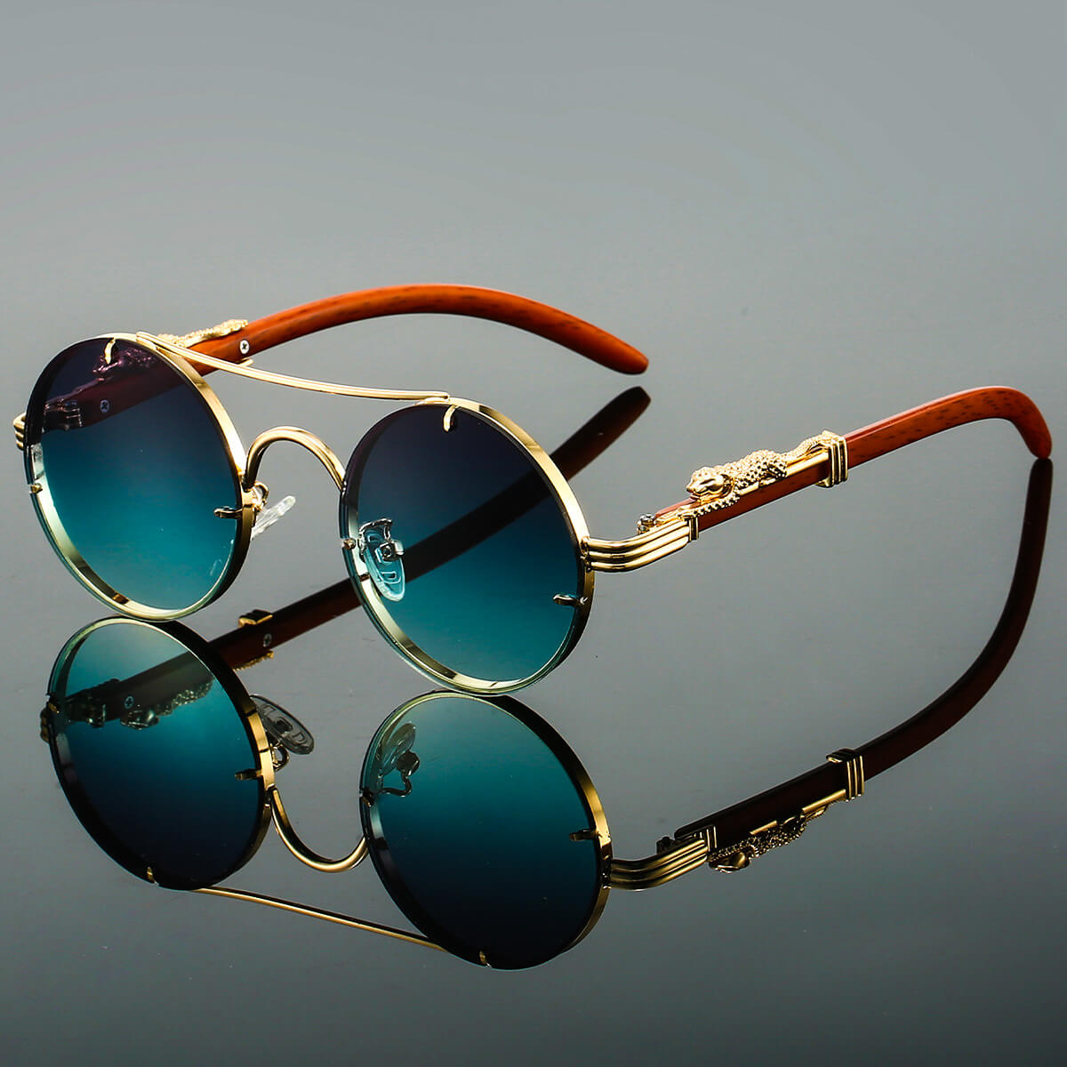 Retro Round Sunglasses | UV 400 Polarized Lenses with Lightweight Design 2