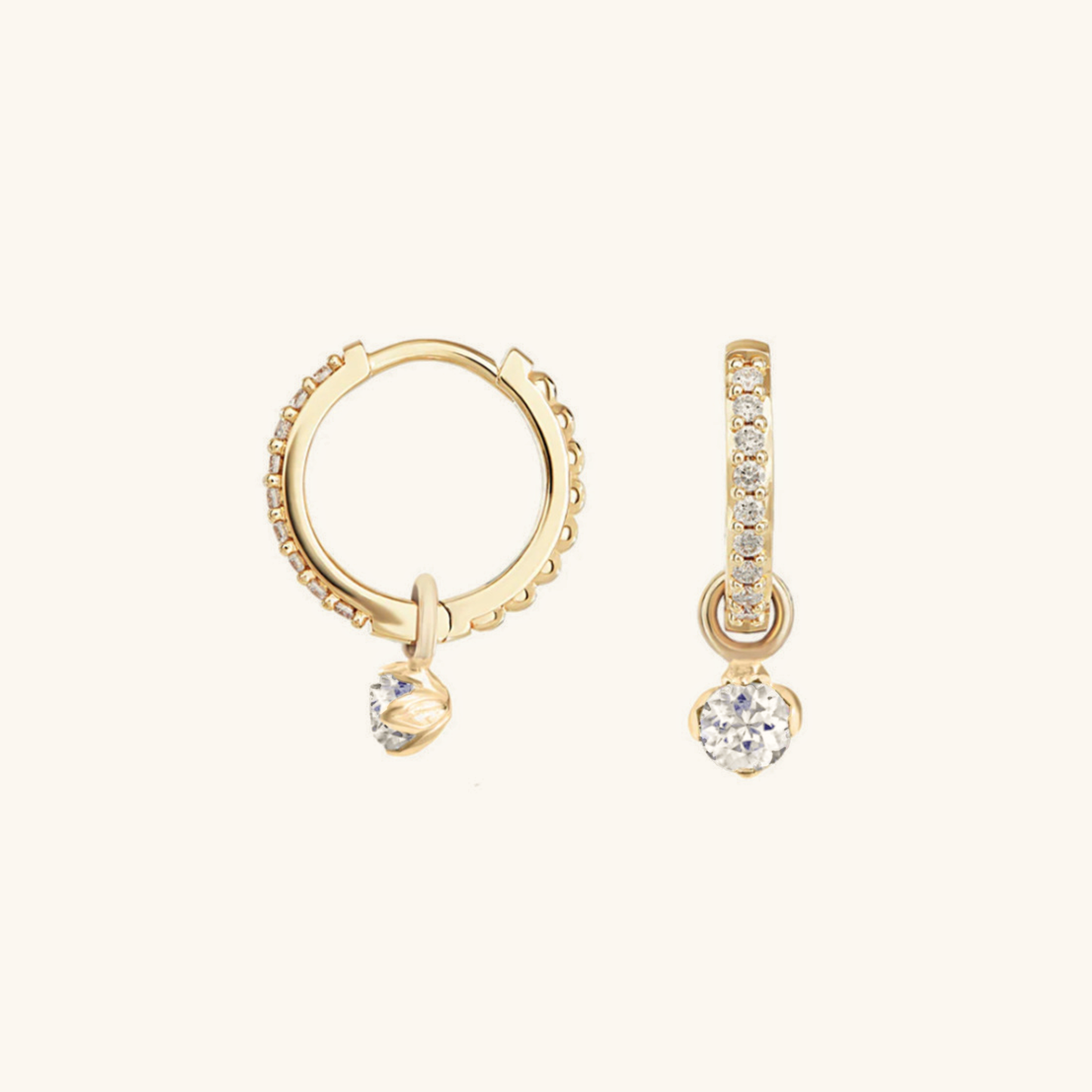 Reversible Diamond Hoop Earrings | Waterproof Hypoallergenic Design 0