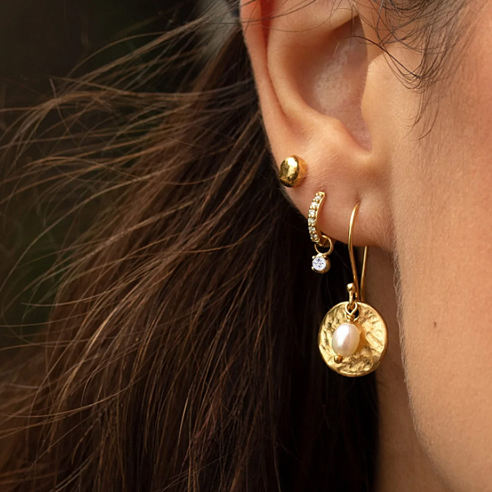 Reversible Diamond Hoop Earrings | Waterproof Hypoallergenic Design 1