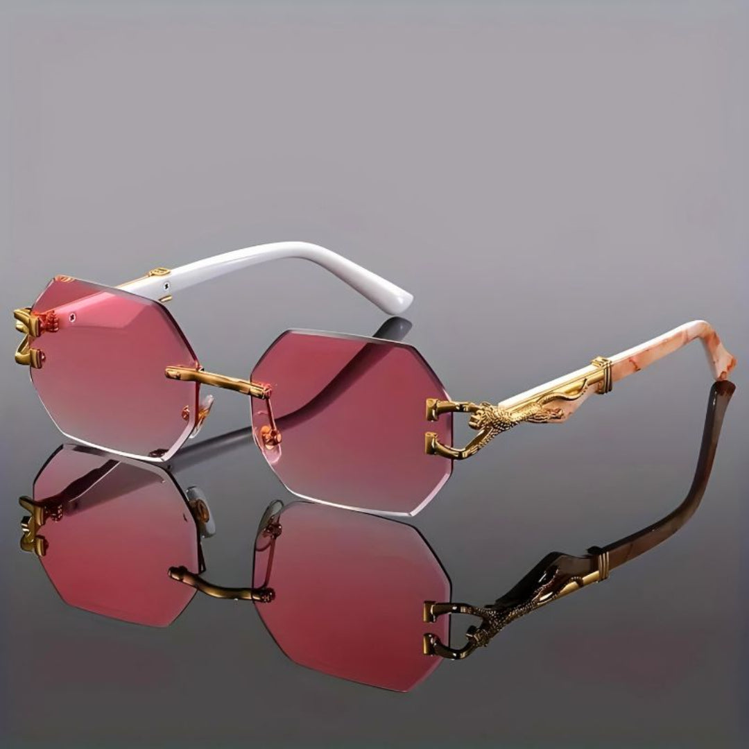 Rimless Sunglasses | Unique Hexagonal Design with UV400 Protection 2