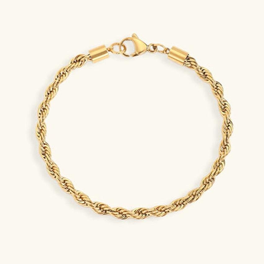 Rope Chain Bracelet | 18K Gold Plated, Hypoallergenic Design 0