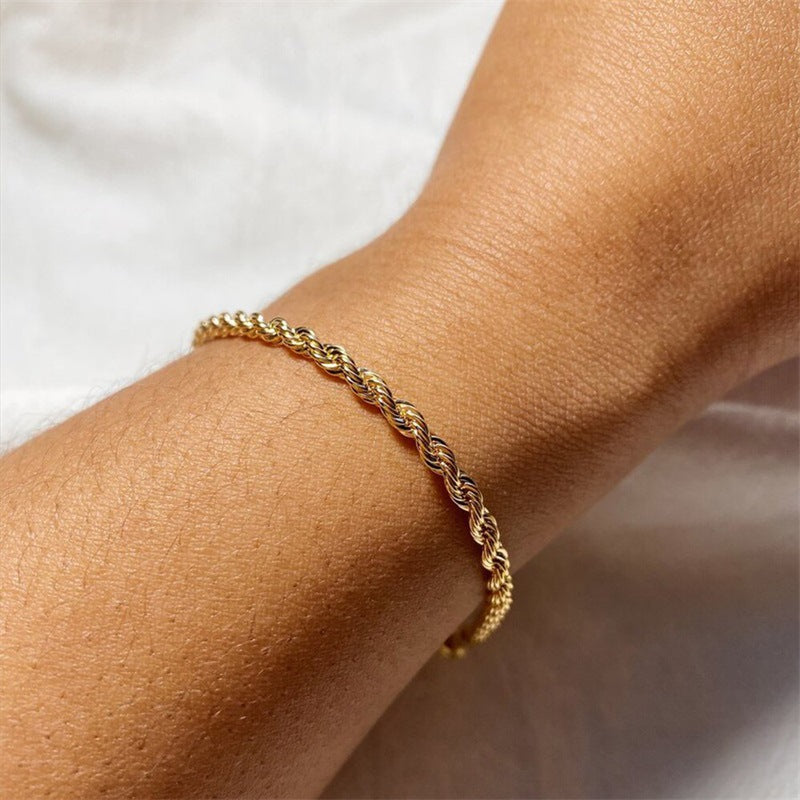 Rope Chain Bracelet | 18K Gold Plated, Hypoallergenic Design 2