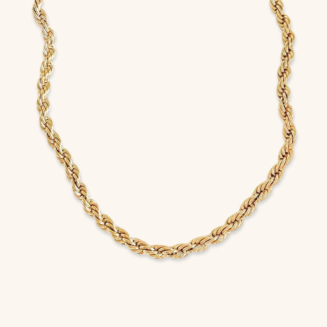 Rope Chain Necklace | 14K Gold Plated, Hypoallergenic, Stylish Design 1