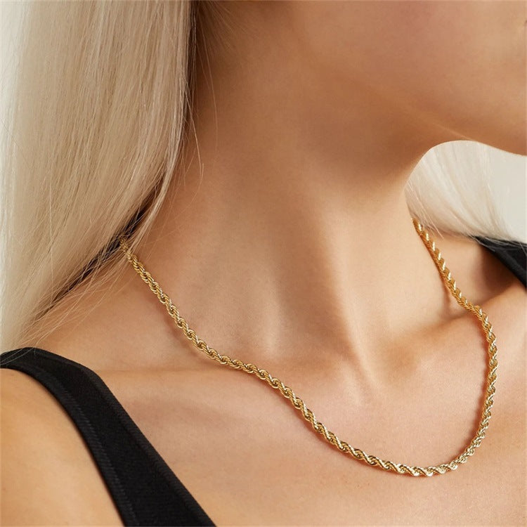 Rope Chain Necklace | 14K Gold Plated, Hypoallergenic, Stylish Design 5
