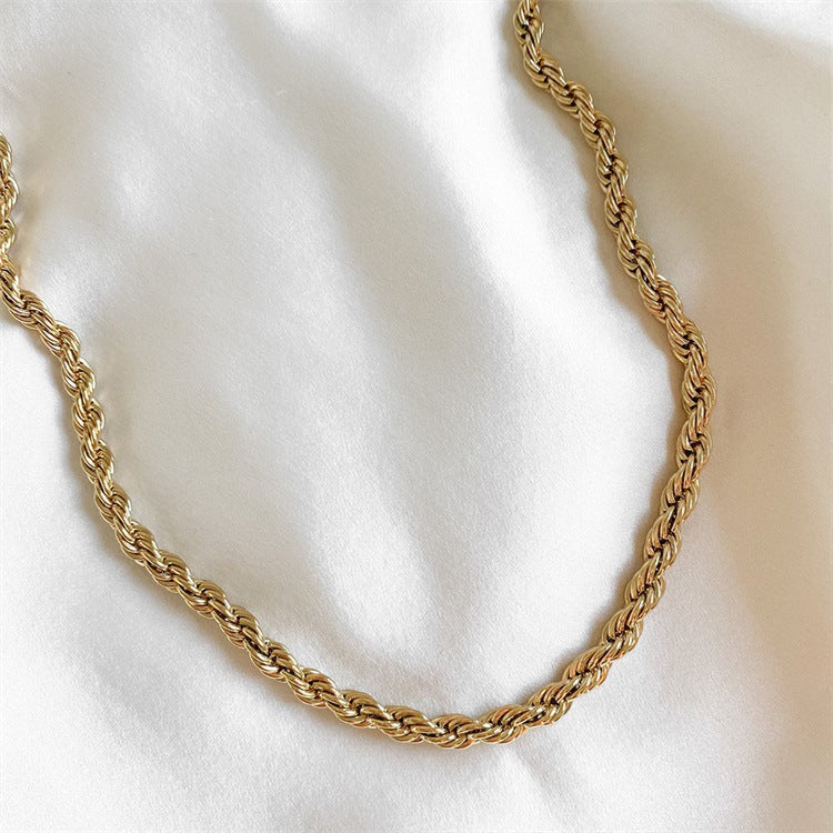 Rope Chain Necklace | 14K Gold Plated, Hypoallergenic, Stylish Design 6