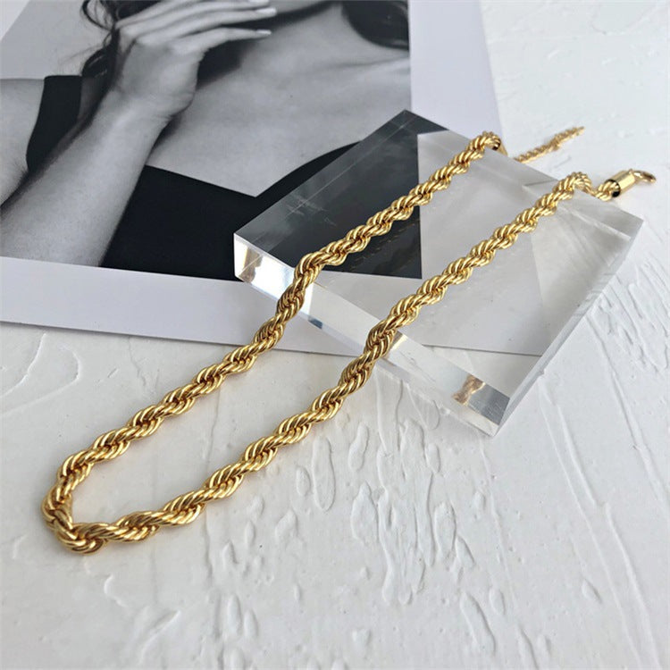 Rope Chain Necklace | 14K Gold Plated, Hypoallergenic, Stylish Design 7