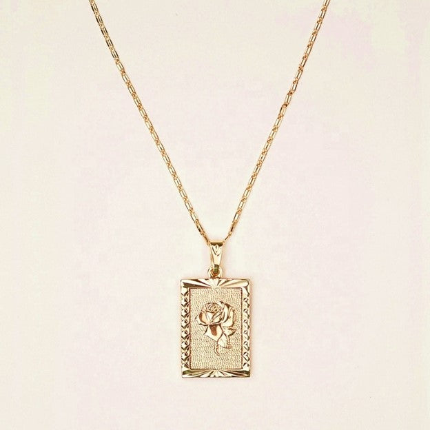 Rose Pendant Necklace | 18K Gold/Silver Plated, Tarnish Resistant 2