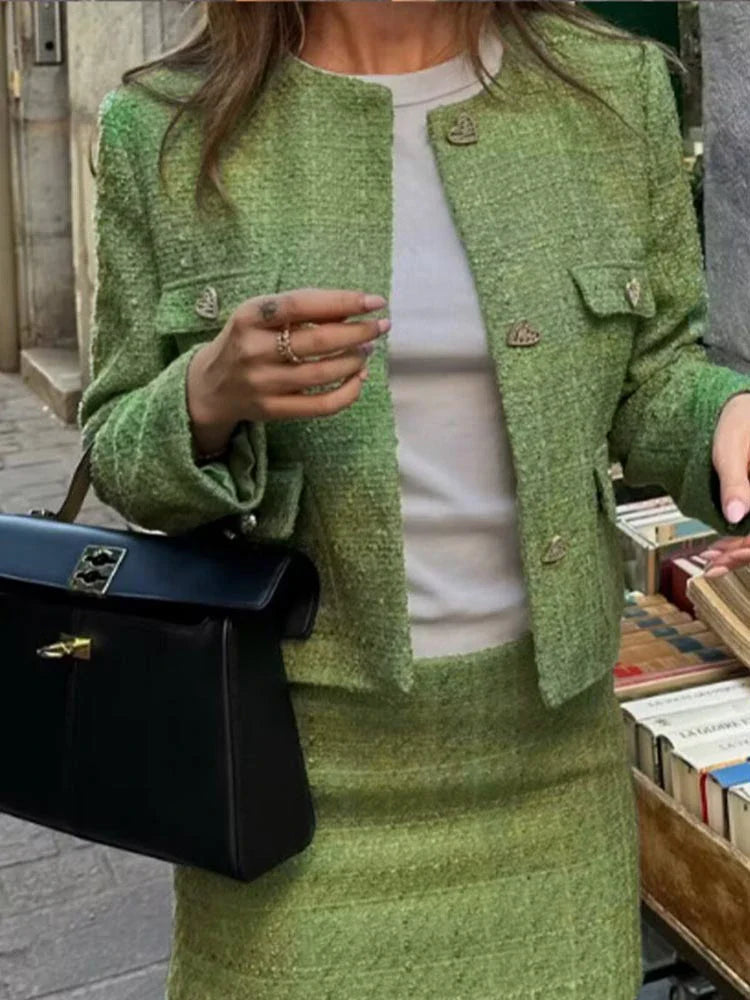 Cute Tweed Jacket Set