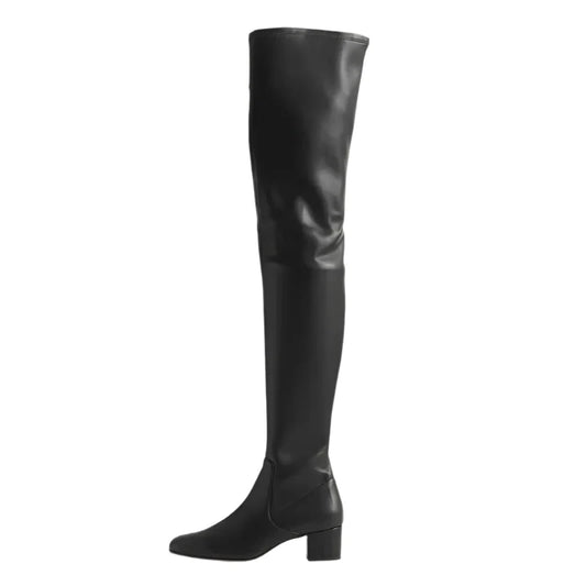 Over The Knee Boots | Soft Genuine Leather with Comfortable Block Heel 1