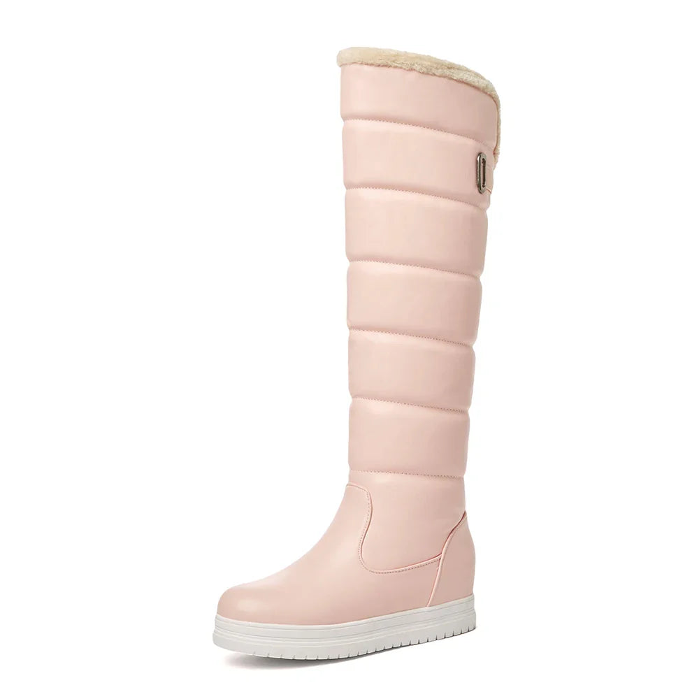 Knee-High Winter Boots | Eco-Leather Puffer Design with Faux Fur Lining 8