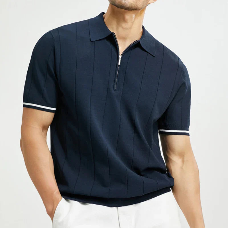 Retro Luxury Zip Polo
