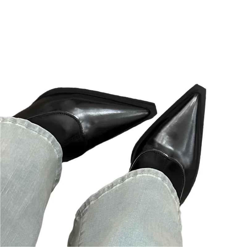 Faux-Leather Ankle Boots