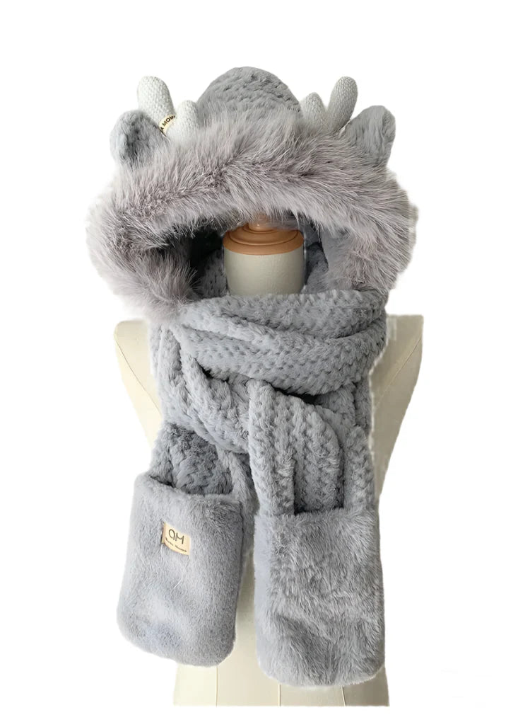 Plush Hat, Scarf & Mitten Set