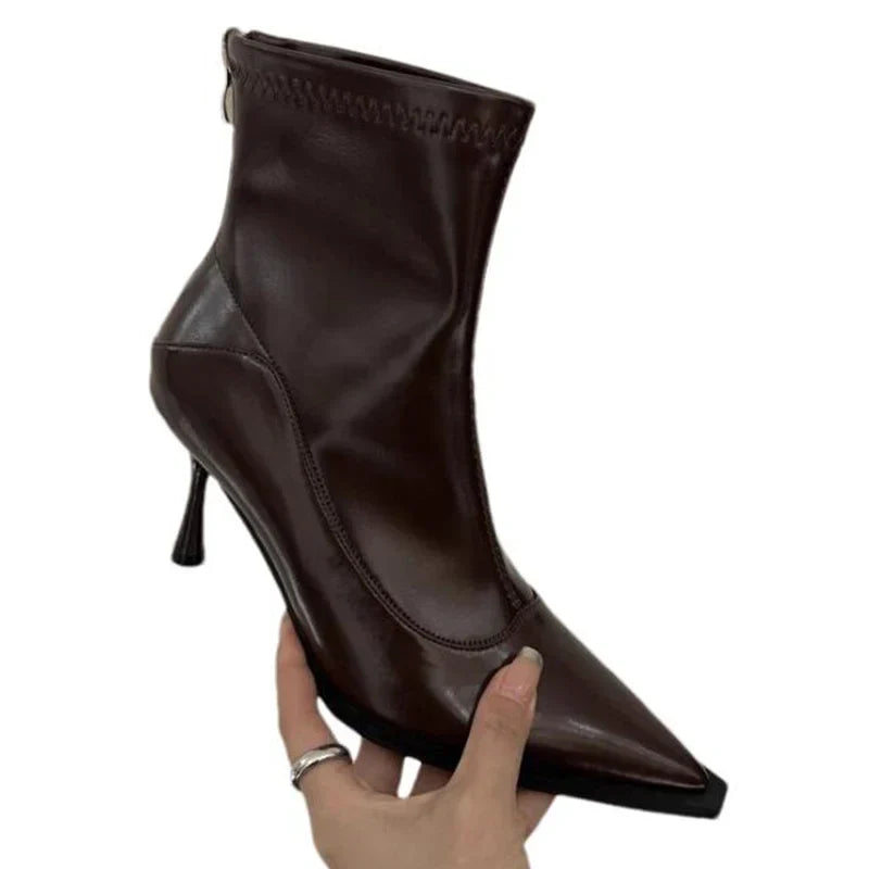 Faux-Leather Ankle Boots