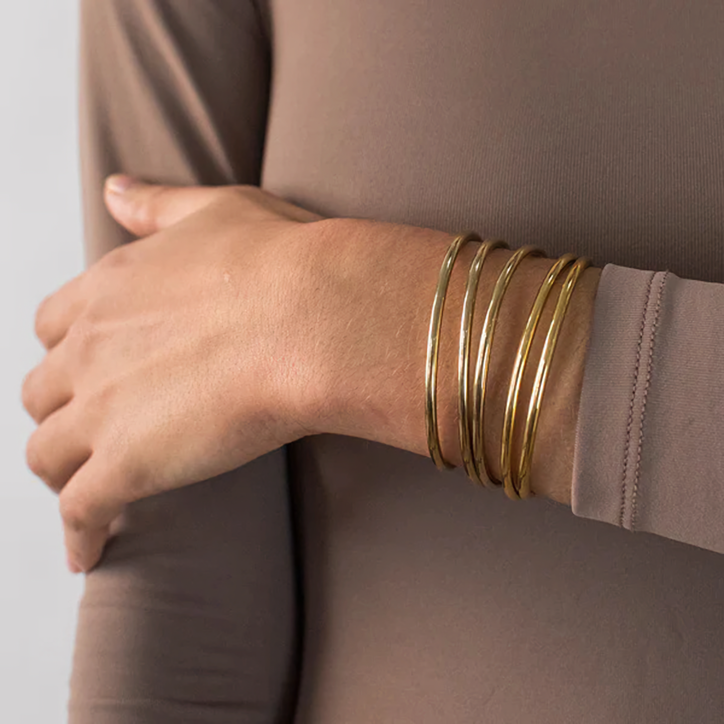 Shannon Gold Bangle Set | Lightweight Waterproof Hypoallergenic Bangles 1