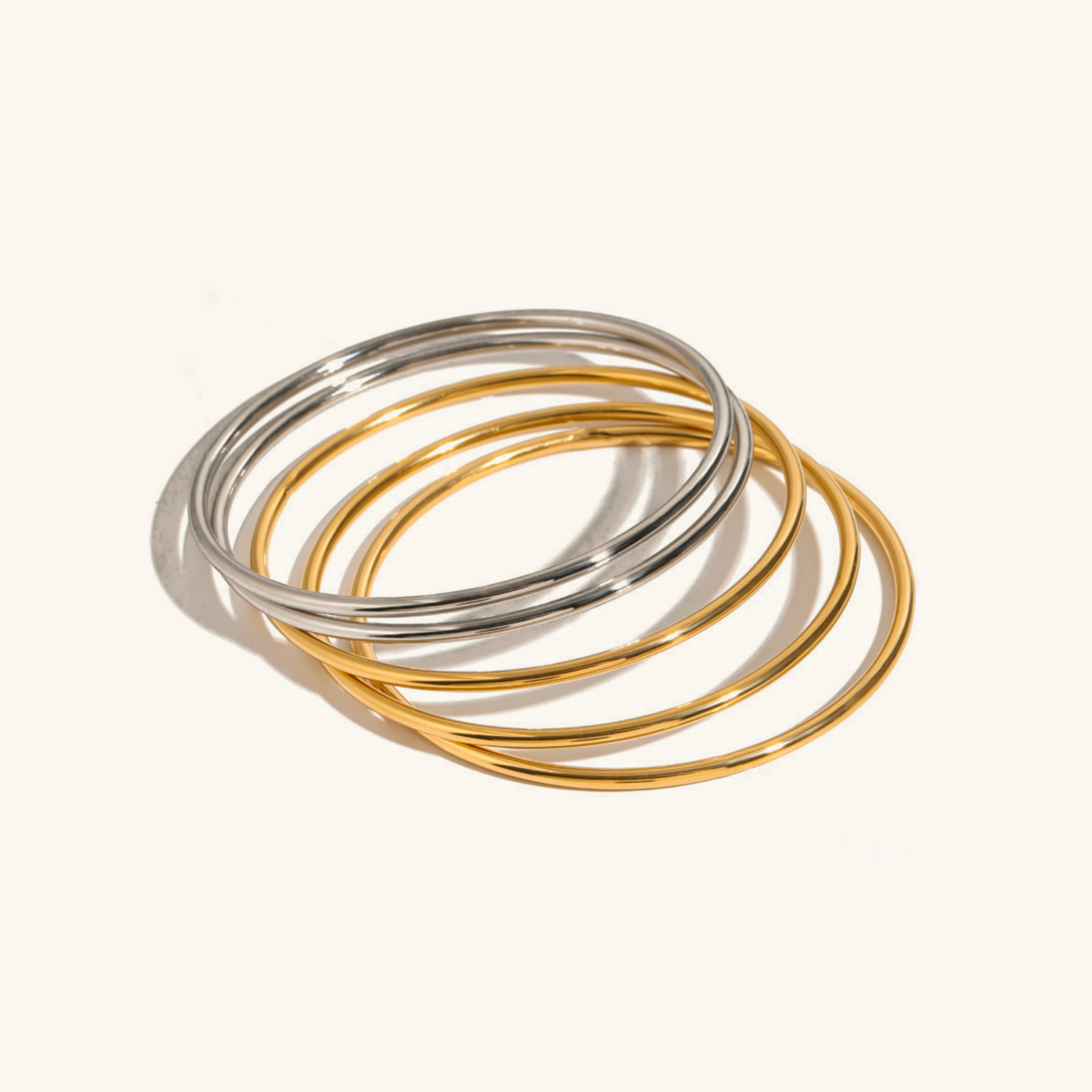 Shannon Gold Bangle Set | Lightweight Waterproof Hypoallergenic Bangles 3