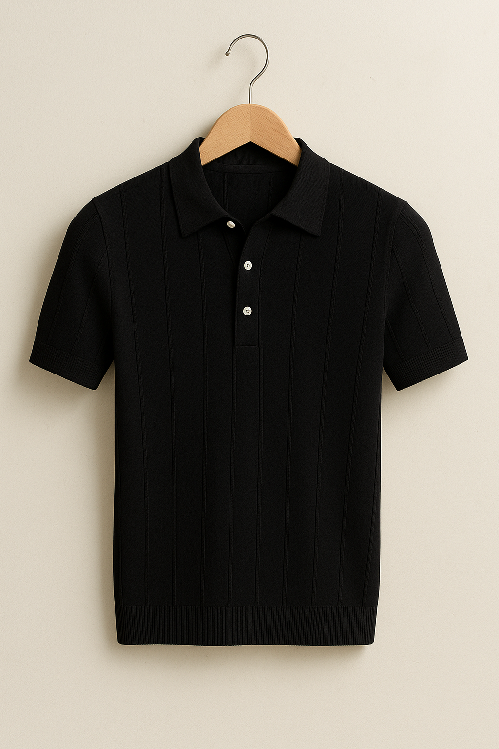 Short Sleeve Polo Shirt | Classic Elegance with Modern Fine Knit Design 3