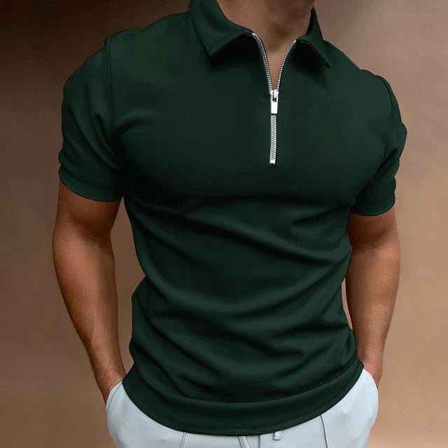 Short Sleeve Polo Shirt | Modern Fit with Half-Zip Closure for Casual Style 4