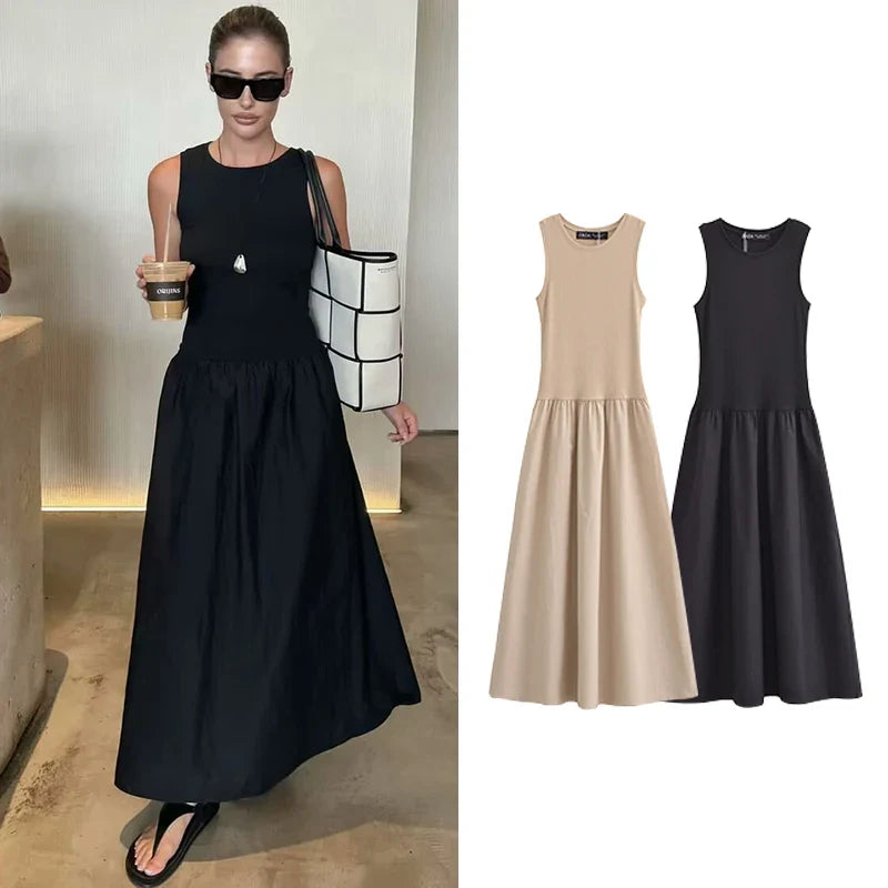 Sleeveless Drop Waist Maxi Dress 2