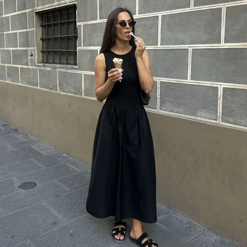 Sleeveless Drop Waist Maxi Dress 4