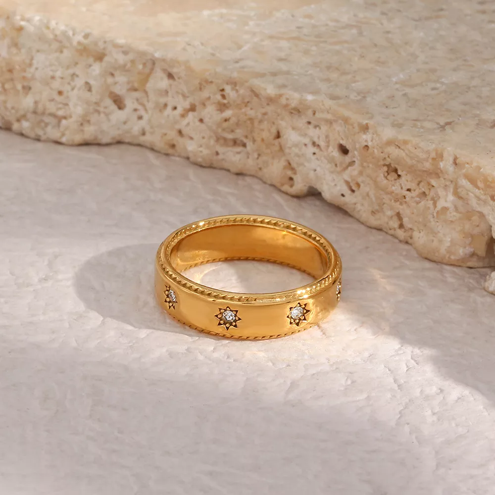 Stainless Steel Clémence Ring | Hypoallergenic with Genuine Zircon Stones 3