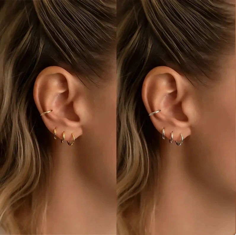 Stainless Steel Hoop Earrings for Women | Dainty 2mm Everyday Style 5