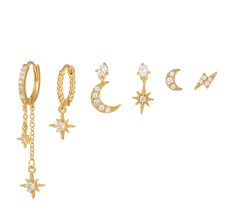 Starlight Earring Set | Hypoallergenic Surgical Stainless Steel Hoops and Studs 8