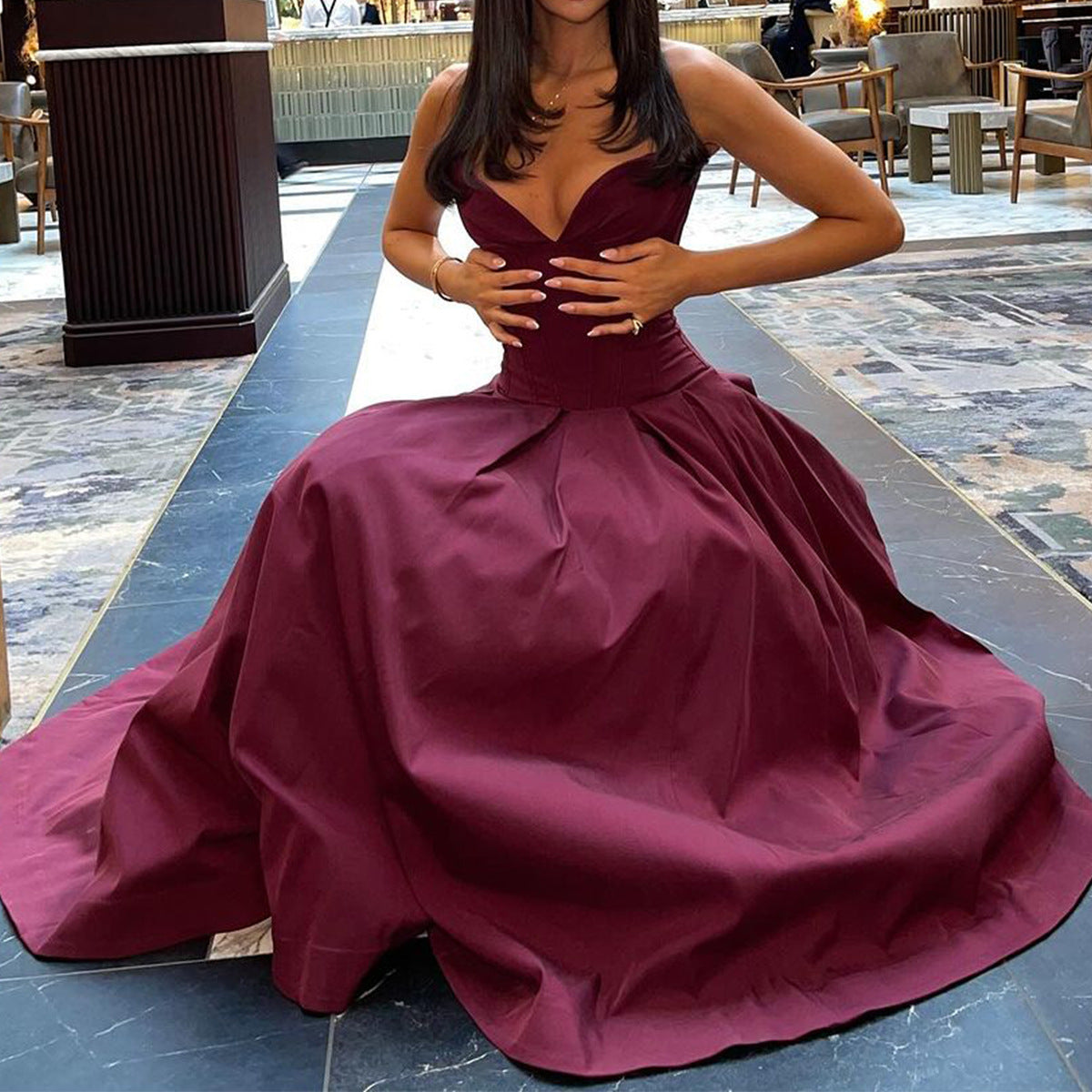 Strapless Sweetheart Corset Midi Dress 4