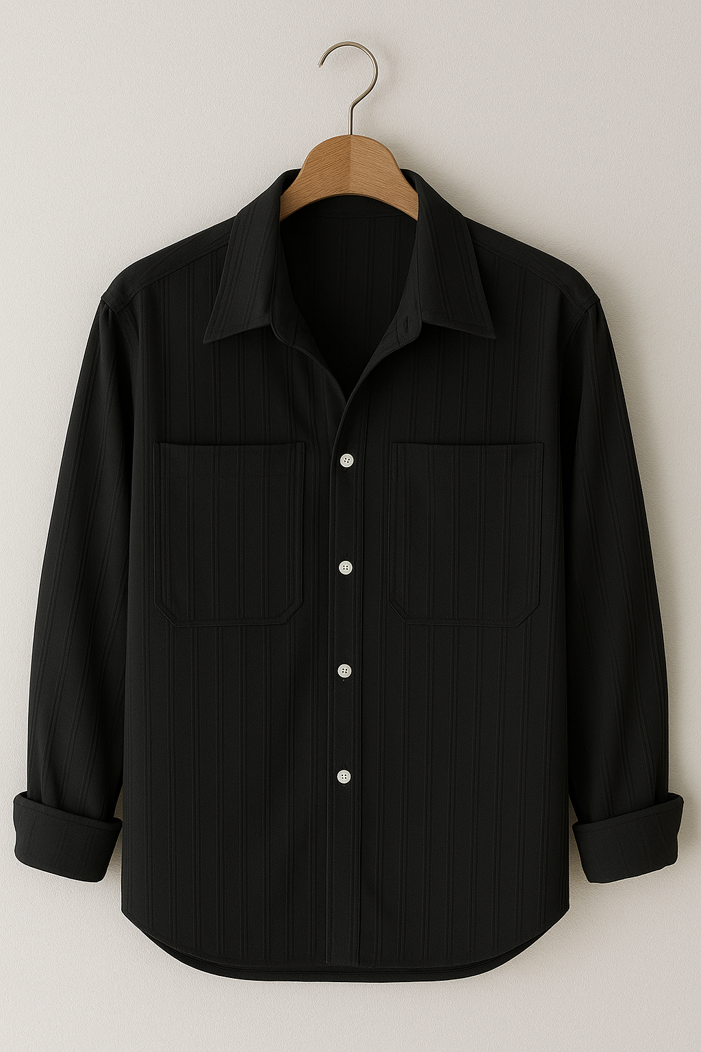 Striped Long Sleeve Shirt | Relaxed Fit with Stylish Chest Pockets 3